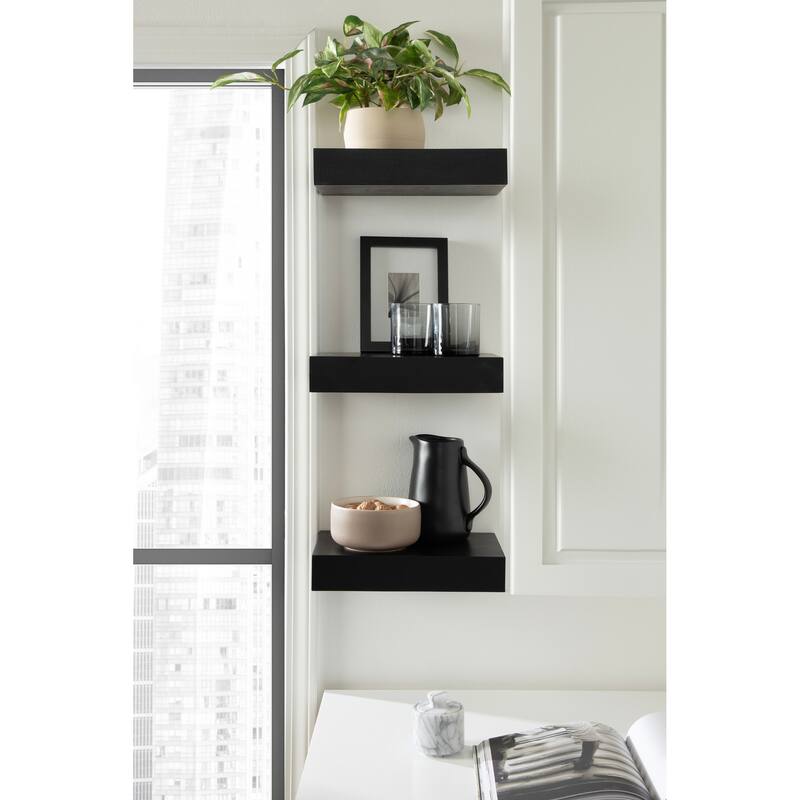 Kate and Laurel Havlock Wood Shelf Set