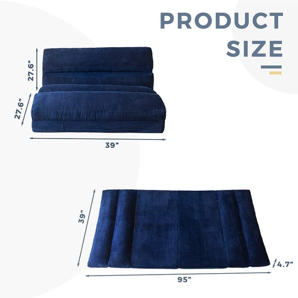 dimension image slide 9 of 26, Folding Sofa Bed,Sleeper Sofa Chair Bed Upholstered Sofa Couches