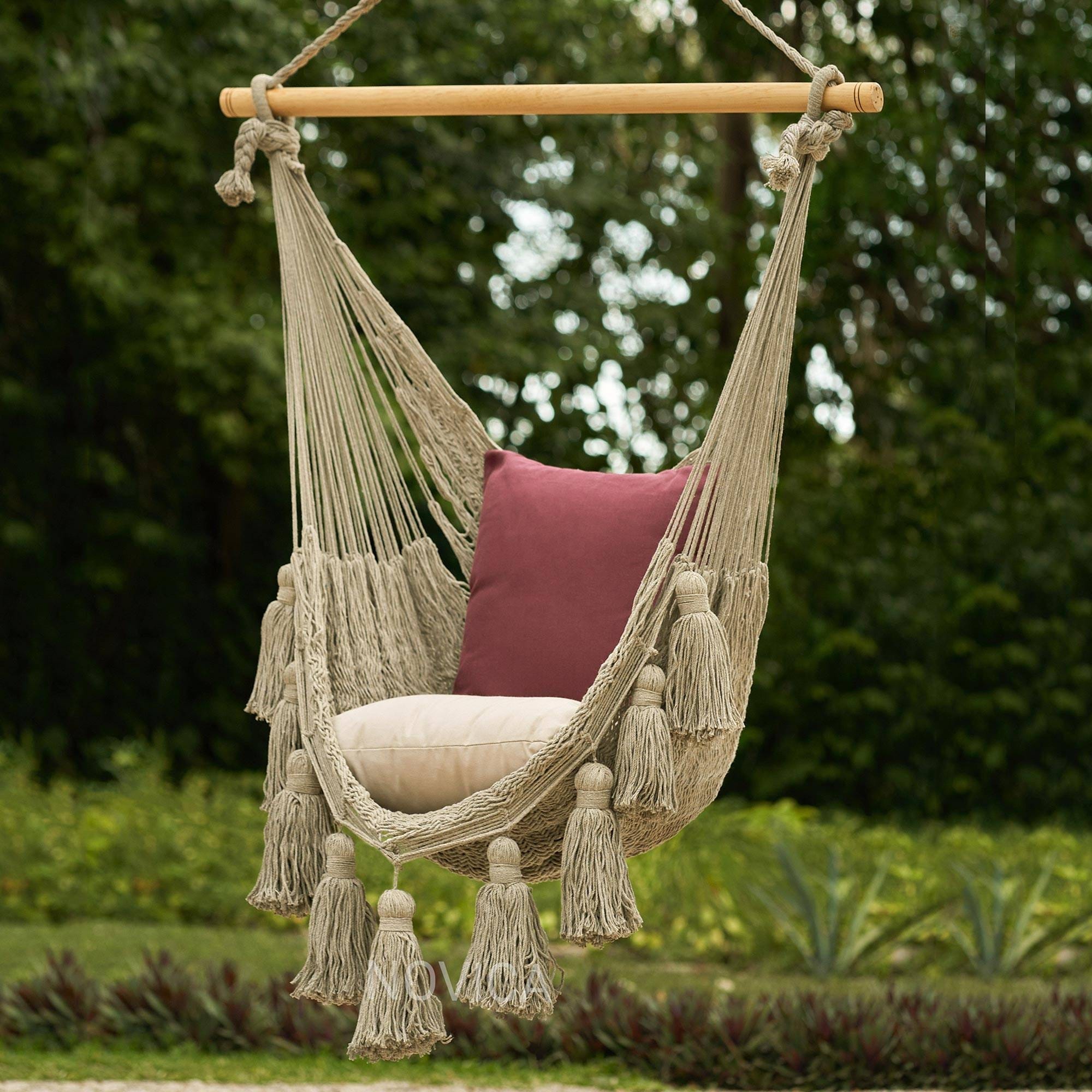 Novica  Handmade Ocean Seat In Ivory Cotton Hammock Swing (Single) Option 2