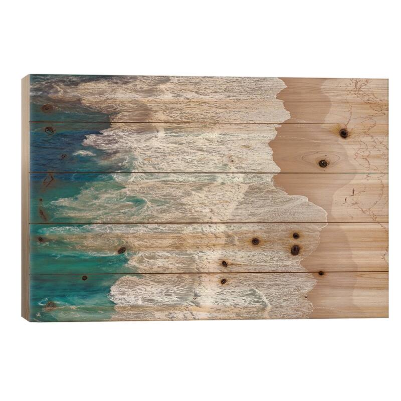 Where The Ocean Ends... Print On Wood by Andreas Feldtkeller - Multi-Color - 26x40x1.5