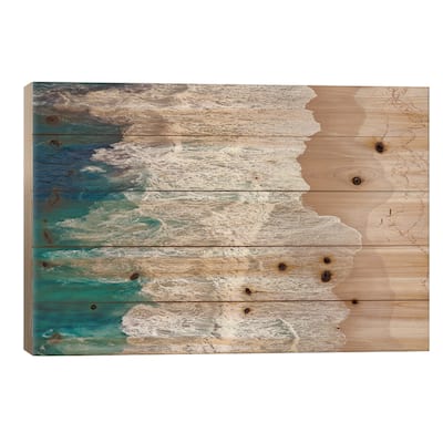 Where The Ocean Ends... Print On Wood by Andreas Feldtkeller - Multi-Color