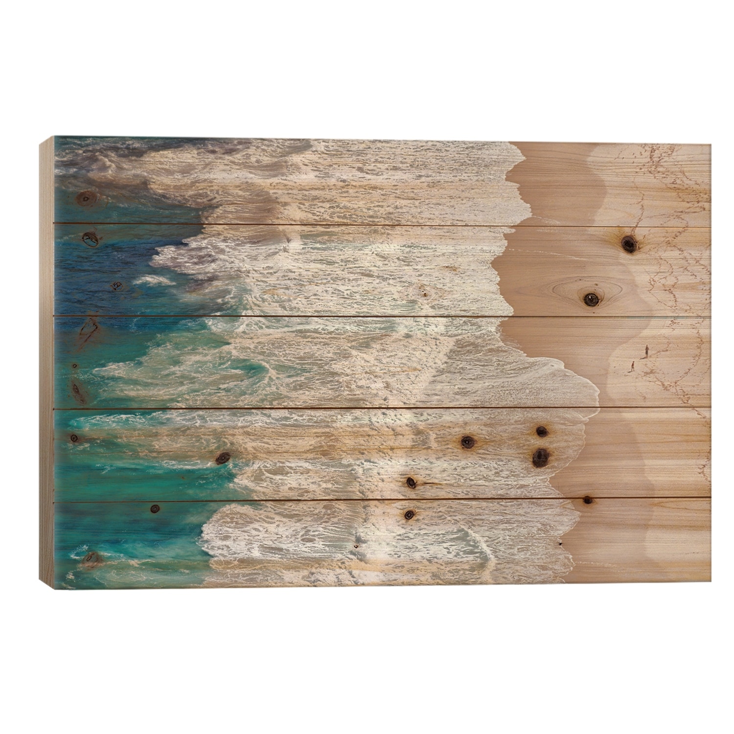 Where The Ocean Ends... Print On Wood by Andreas Feldtkeller - Multi-Color
