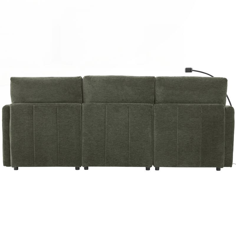 Modern Sectional Sofa Modular Sofa 85.4" U-shaped Sofa Couch Sofa Bed L-shaped Sofa with a Movable Ottoman