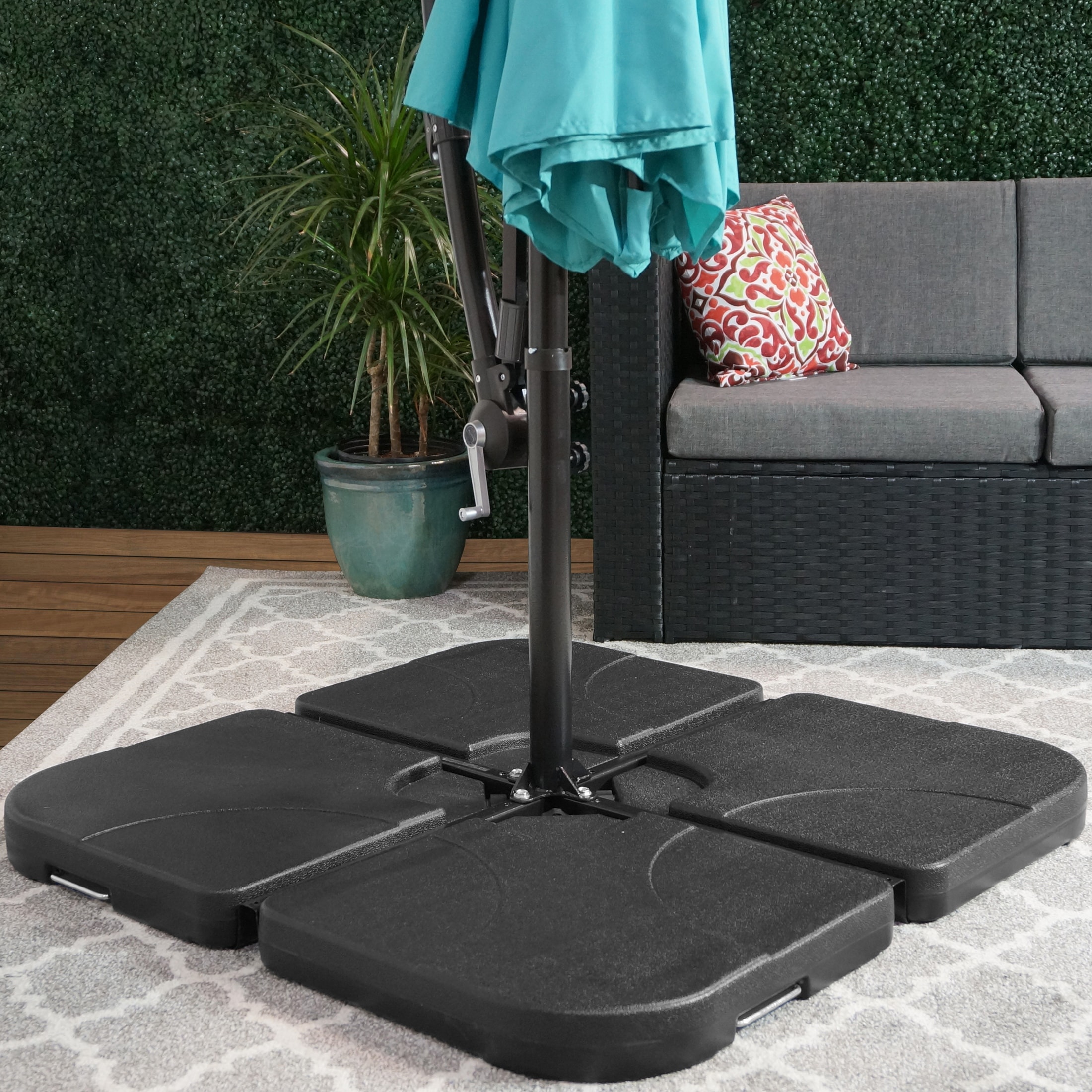 heavy base for patio umbrella Outsunny The sleek black leather Outsunny Patio Umbrella Base Outdoor