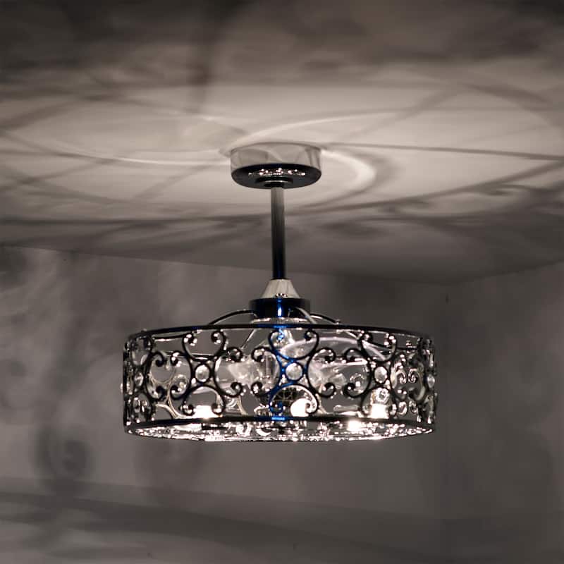 Zuzen 23 Inch Chrome Polish Crystal Fandelier with Remote
