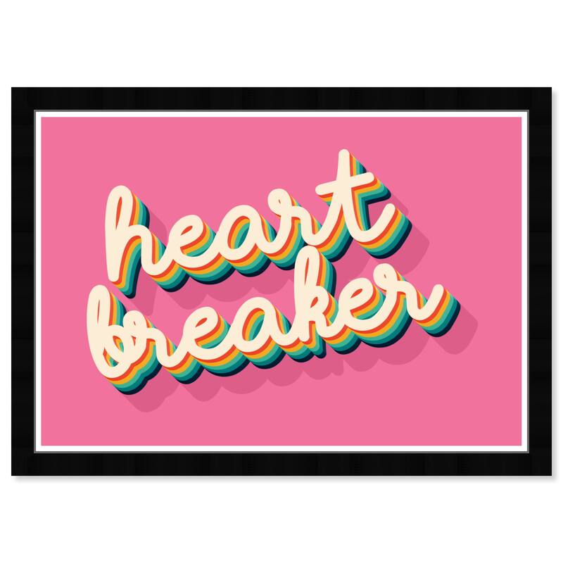Wynwood Studio Prints Typography and Quotes Heart Breaker Pink Pink and Modern & Contemporary Wall Art Canvas Print