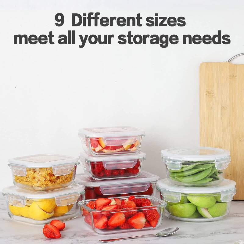 12 Sets Glass Food Storage Containers with Lids, Meal Prep Containers, Airtight Bento Boxes, BPA Free & Leak Proof