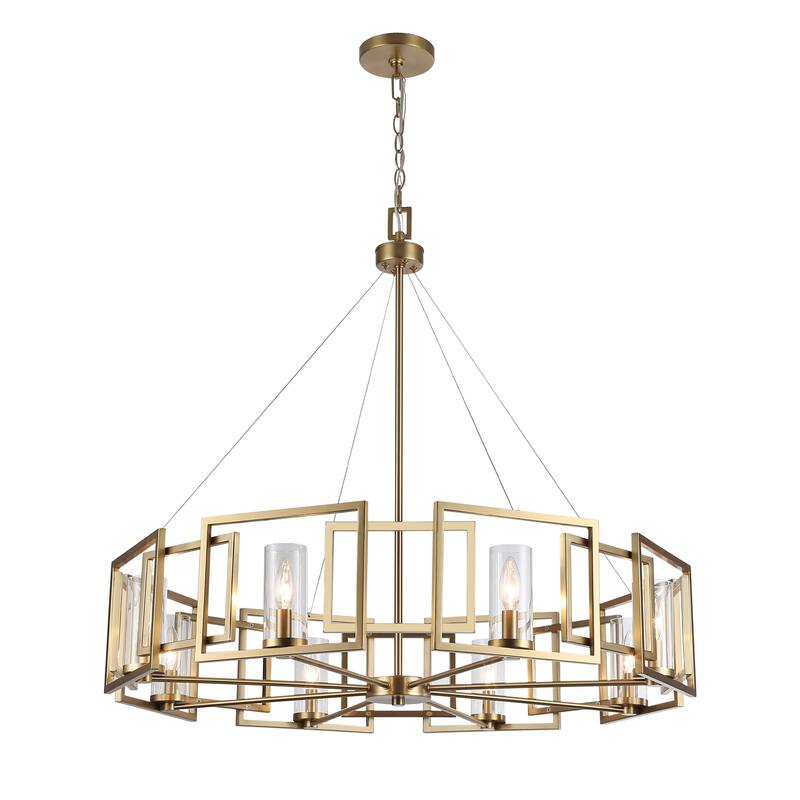 Marco 8-Light Chandelier in Brushed Champagne Bronze with Clear Glass - 8 Light Chandelier