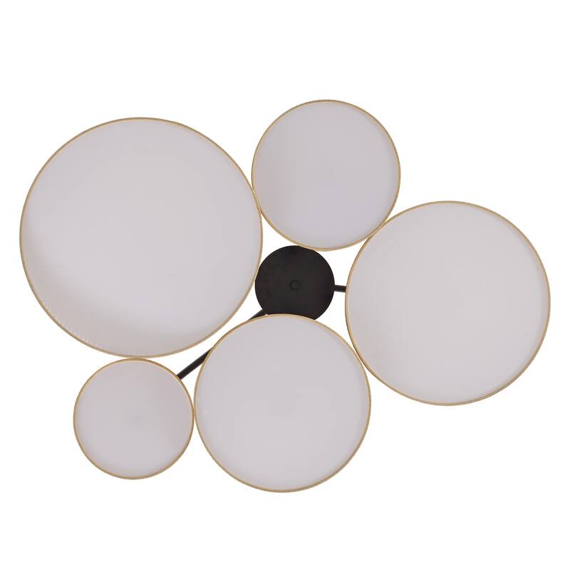 GetLedel Hand Woven Drum Flush Mount Ceiling Light