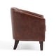 preview thumbnail 67 of 90, Axia Barrel PU Leather Accent Chair with Nailhead Trim