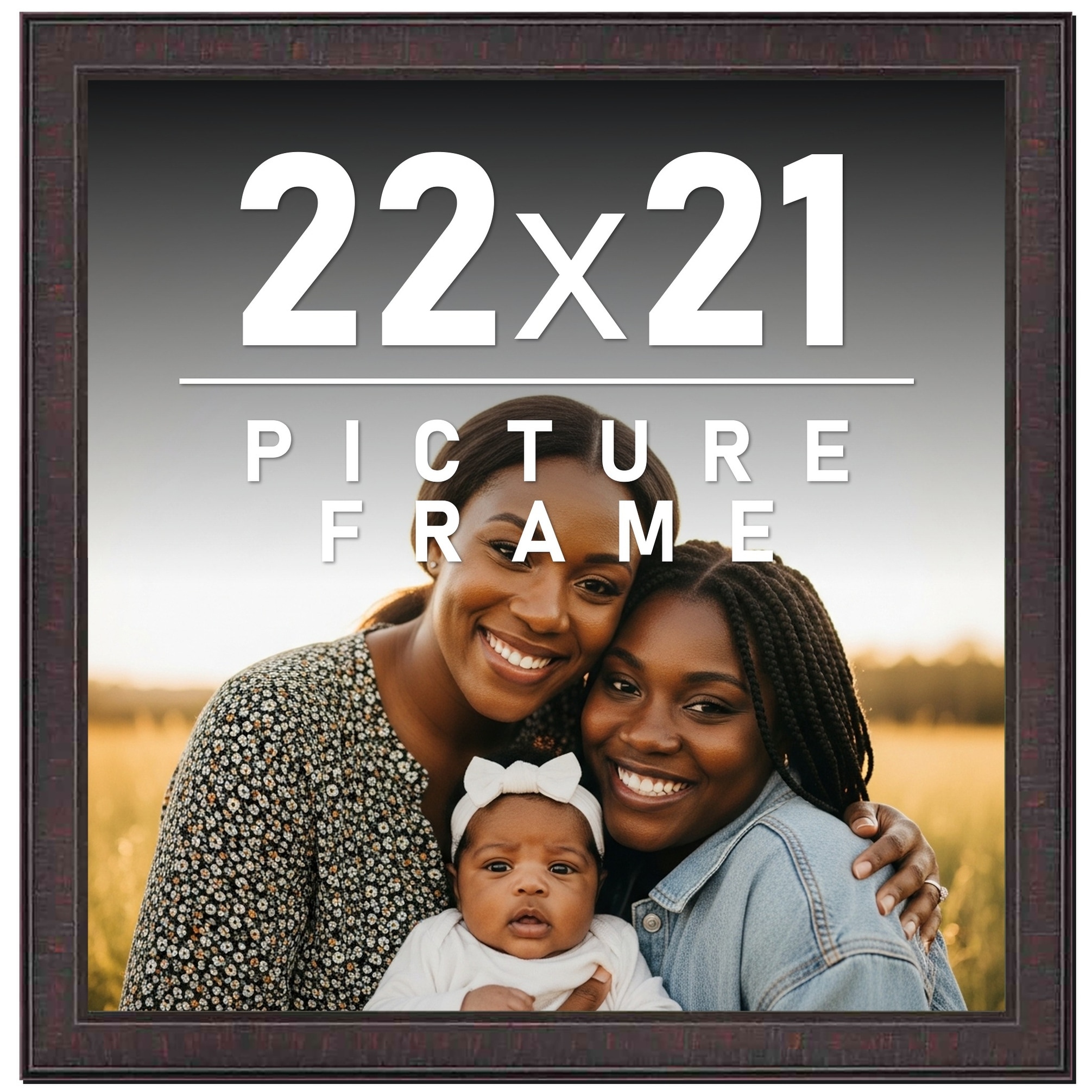 22x21 Frame Brown Solid Wood Picture Frame - Complete Modern Photo