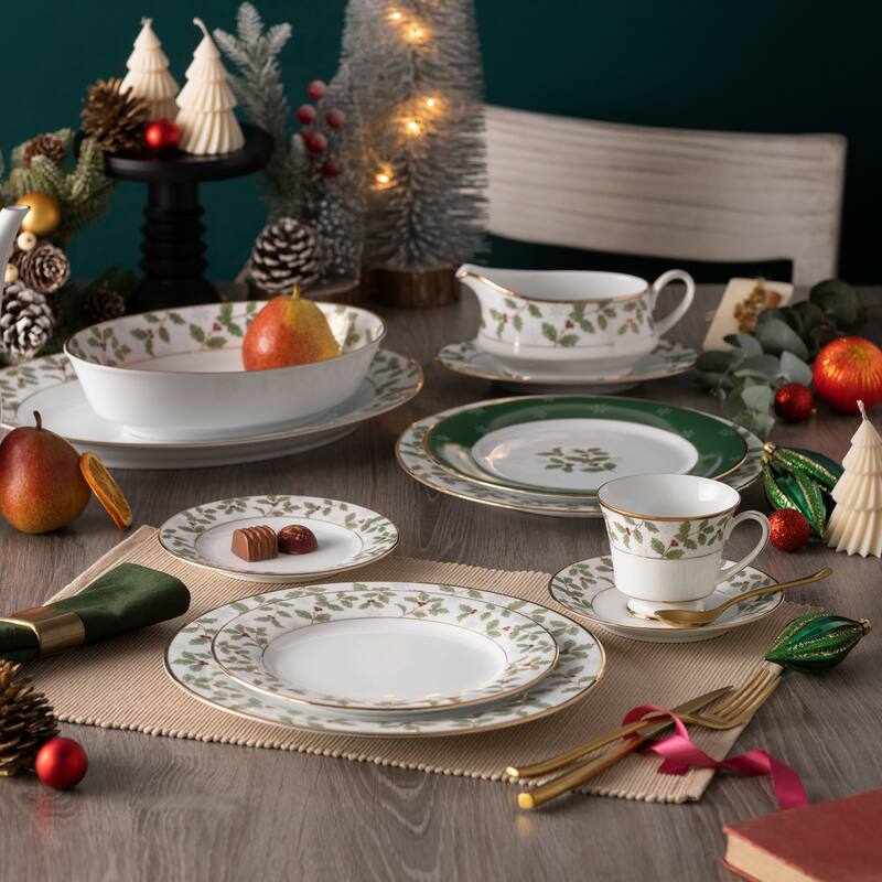 Noritake Holly & Berry Gold 5-Piece Place Setting, Service for 1