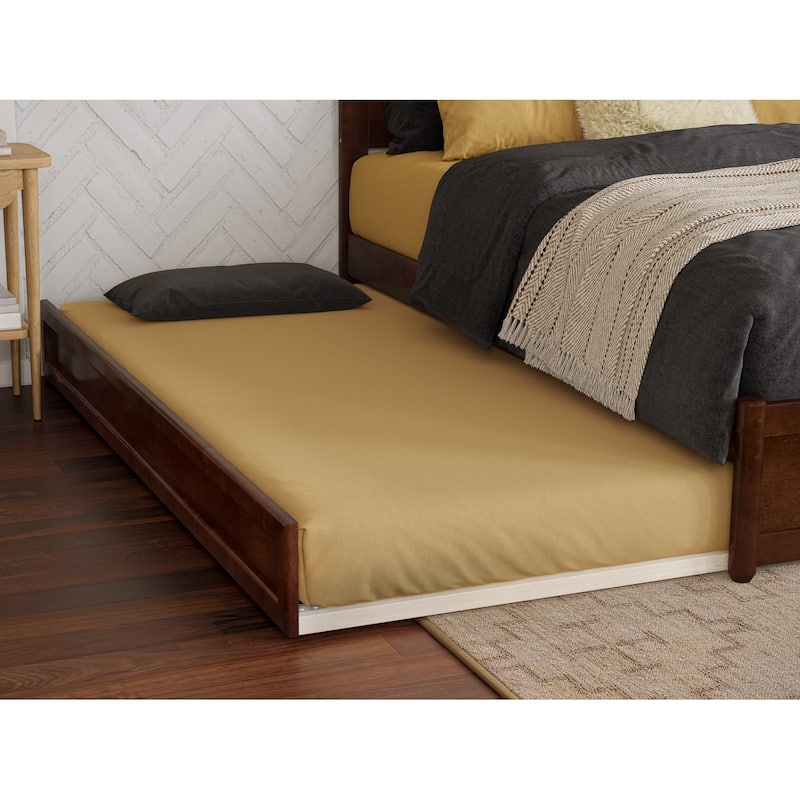 Malta Platform Bed with Panel Footboard and Twin Trundle