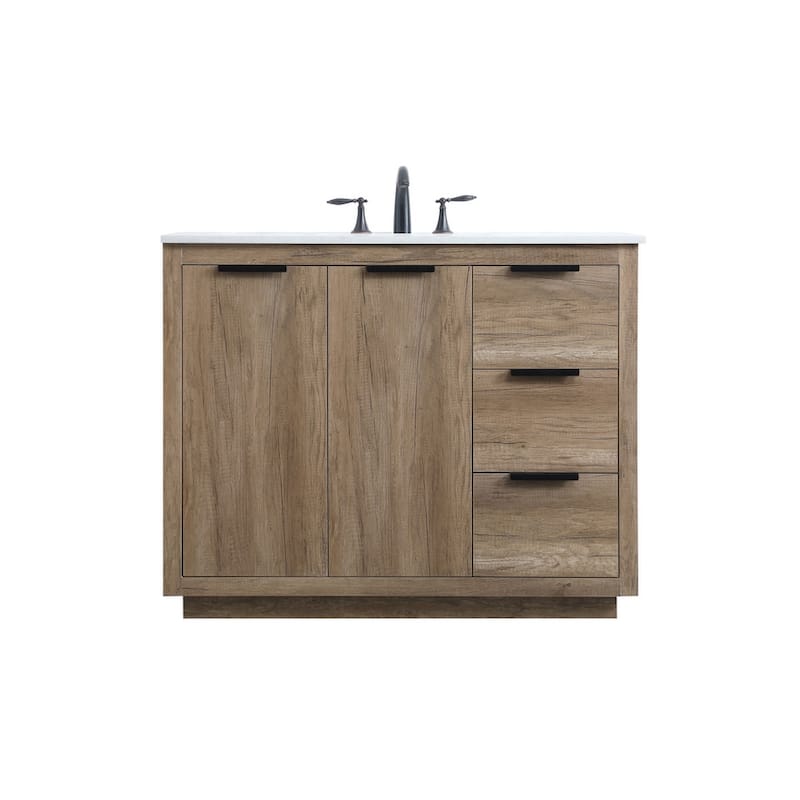 Elegant Lighting VF19442 Blake 42" Free Standing Single Basin Vanity - Natural Oak - Oak Finish