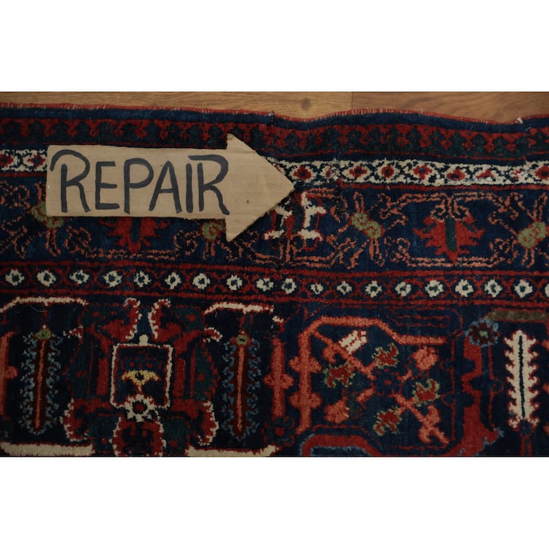 Hand Knotted Oriental 100% Wool Carpet Traditional Geometric Red Joshaghan Area Rug - 16' 10'' X 10' 8''