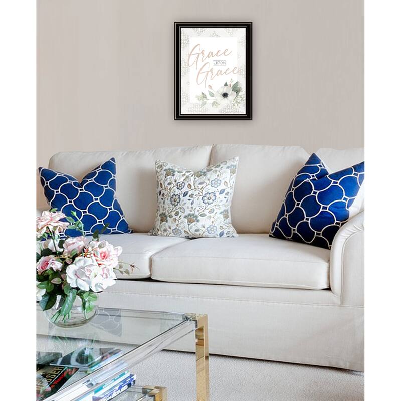 TrendyDecor4U Contemporary "Grace Upon Grace" Framed Print Wall Art