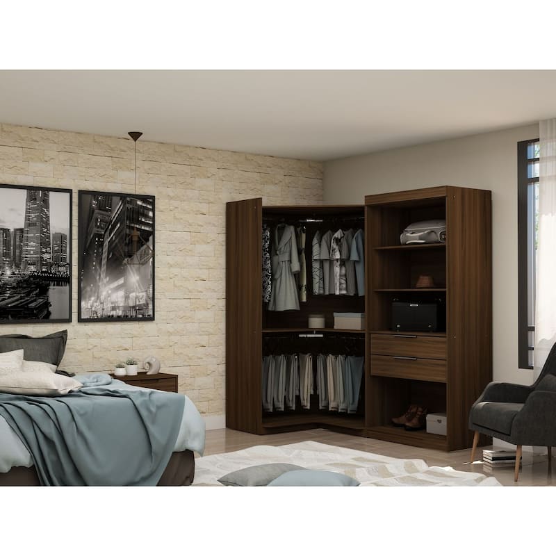 Manhattan Comfort Mulberry 2-Piece Open Wardrobe