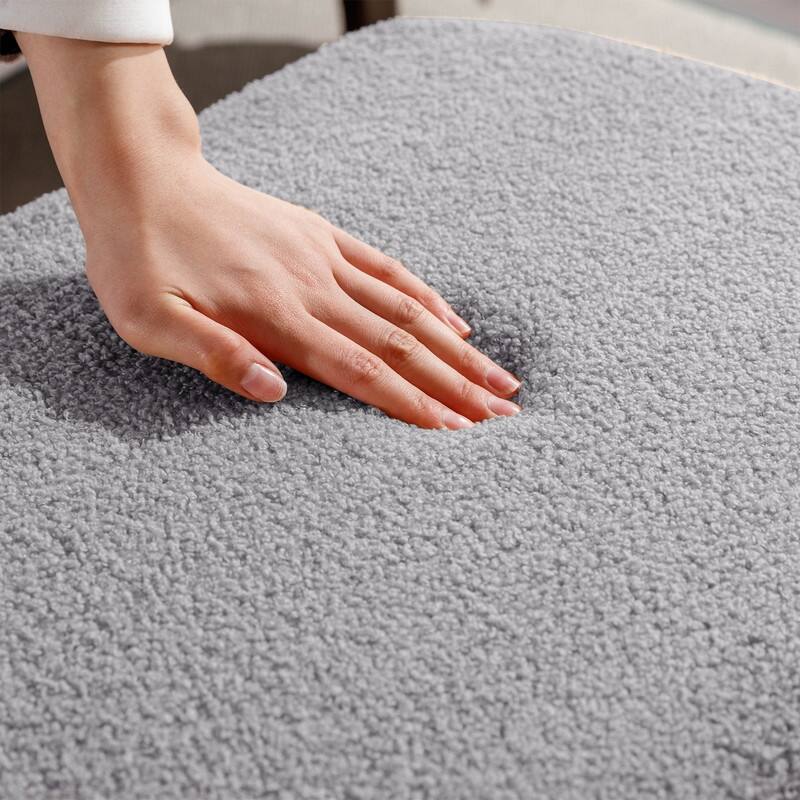 Modern Faux Fur Storage Bench with Gold Legs, Upholstered Ottoman for Living Room and Bedroom