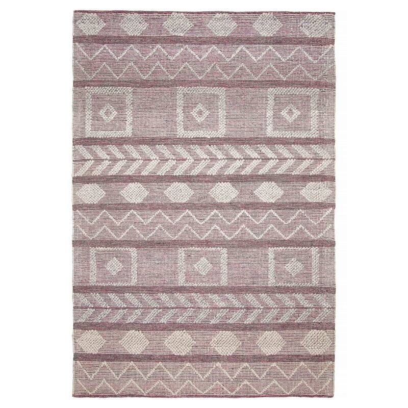 ECARPETGALLERY Braid weave Sienna Pink Wool Rug - 6'1 x 9'0 - Dark Pink - 6'1 x 9'0