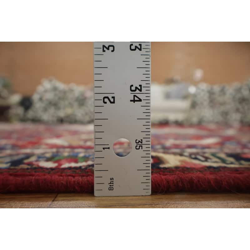 Hand Knotted Oriental 100% Wool Carpet Traditional Geometric Red Tabriz Area Rug - 13' 1'' X 10' 1''