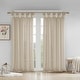 Madison Park Rosette Floral Embellished Sheer Curtain Panel - 50x84 Inches, Linen, Tab Top, Single Panel - View #9