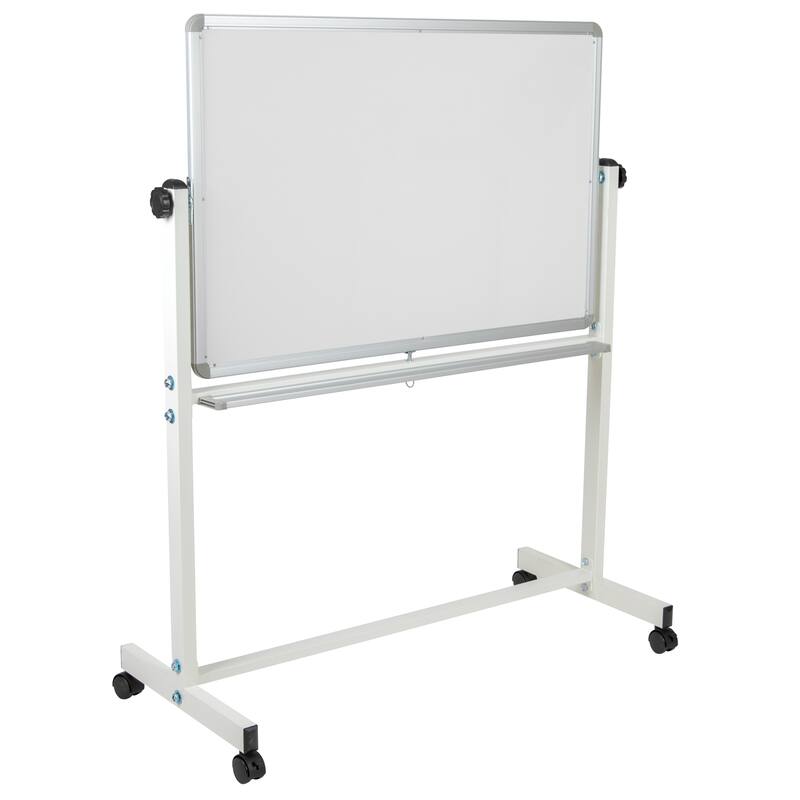 Reversible Mobile Cork Bulletin & White Board with Pen Tray
