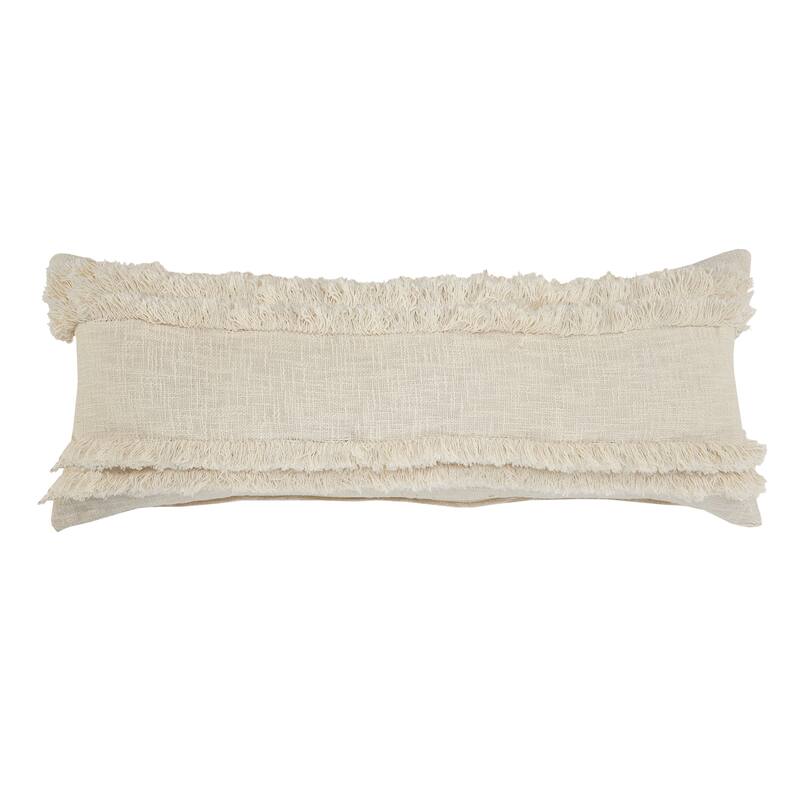 Sevita Beverly Fringed Solid Lumbar Throw Pillow