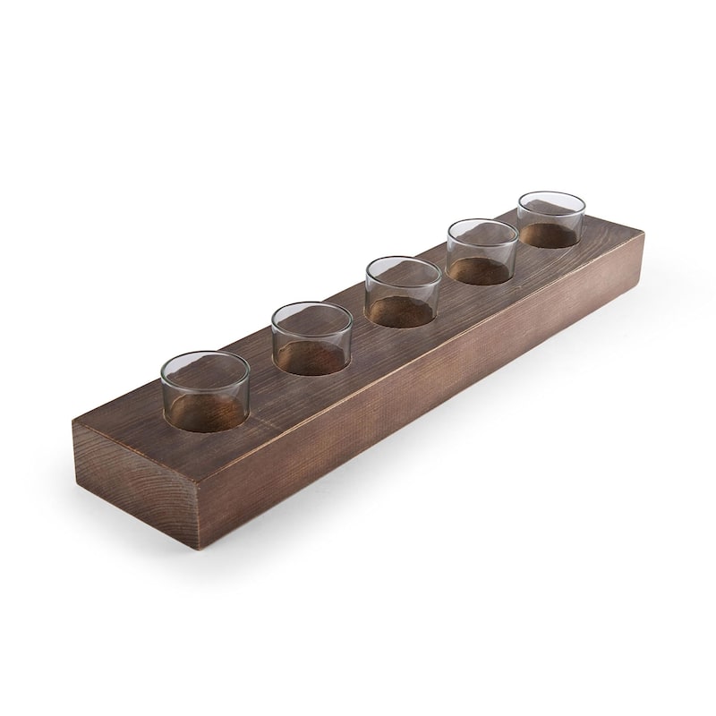 Mikasa Natural Wood and Glass Farmhouse Candle Linear - 23 in - 23 in