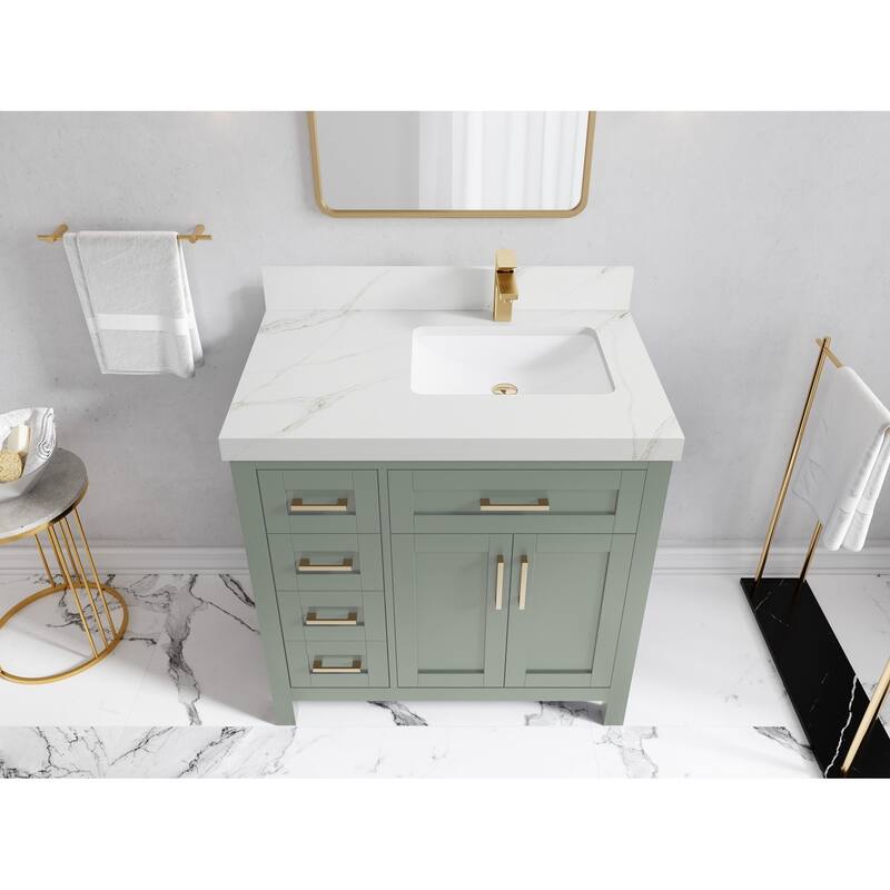 Willow Collections 36 in. W x 22 in. D Cambridge Right Offset Sink Bathroom Vanity with Countertop