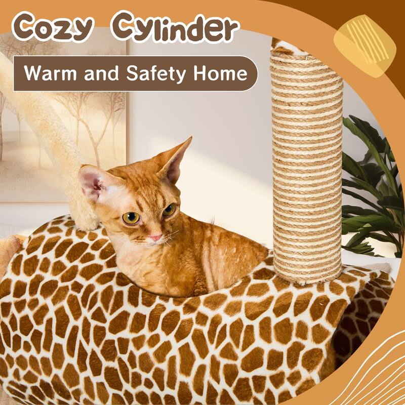 EROMMY Cat Tree – Multi-Level Cat Tower with Sisal Scratching Posts & Swing Ball, Modern Cat Furniture for Indoor Cats