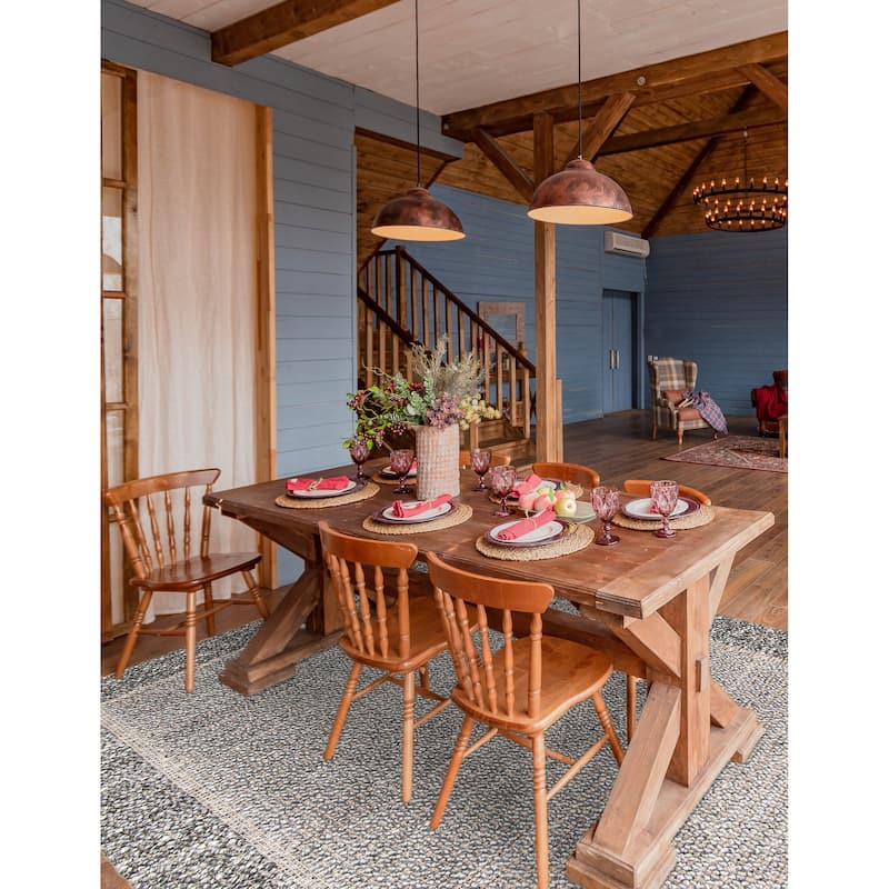 ECARPETGALLERY Braid weave Sienna Grey Wool Rug - 5'2 x 7'4