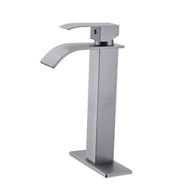 11" Tall Brushed Nickel Single-Handle Single-Hole Basin Faucet