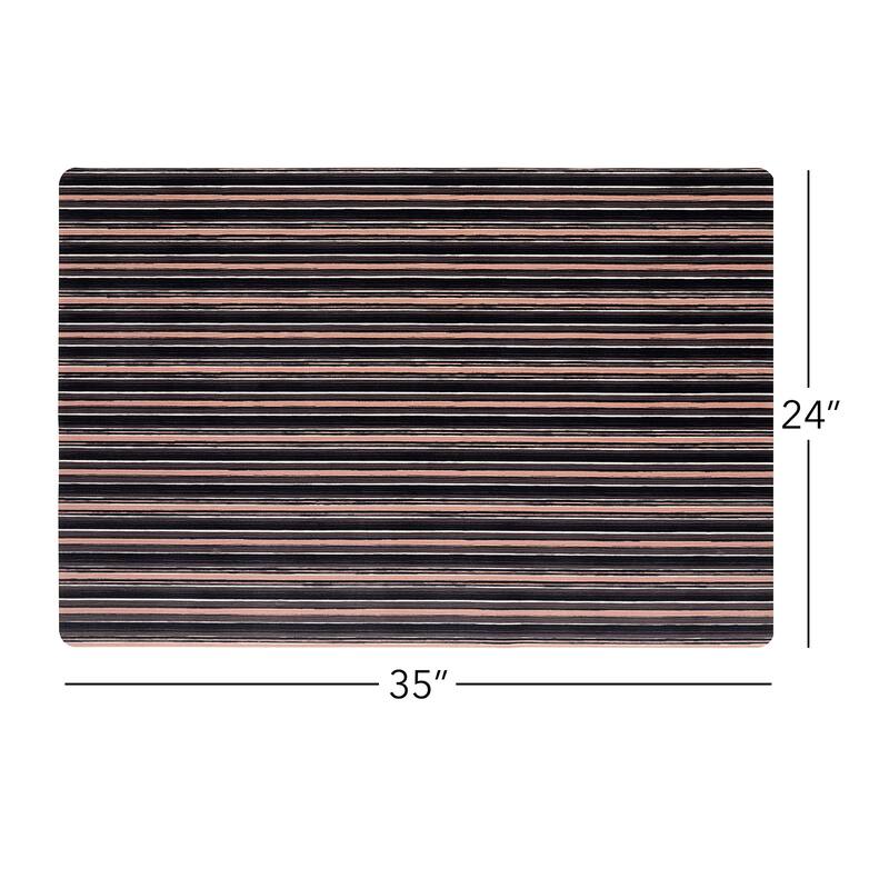 SoHome Smooth Step Striped Machine Washable Kitchen Mat, 24"x35"
