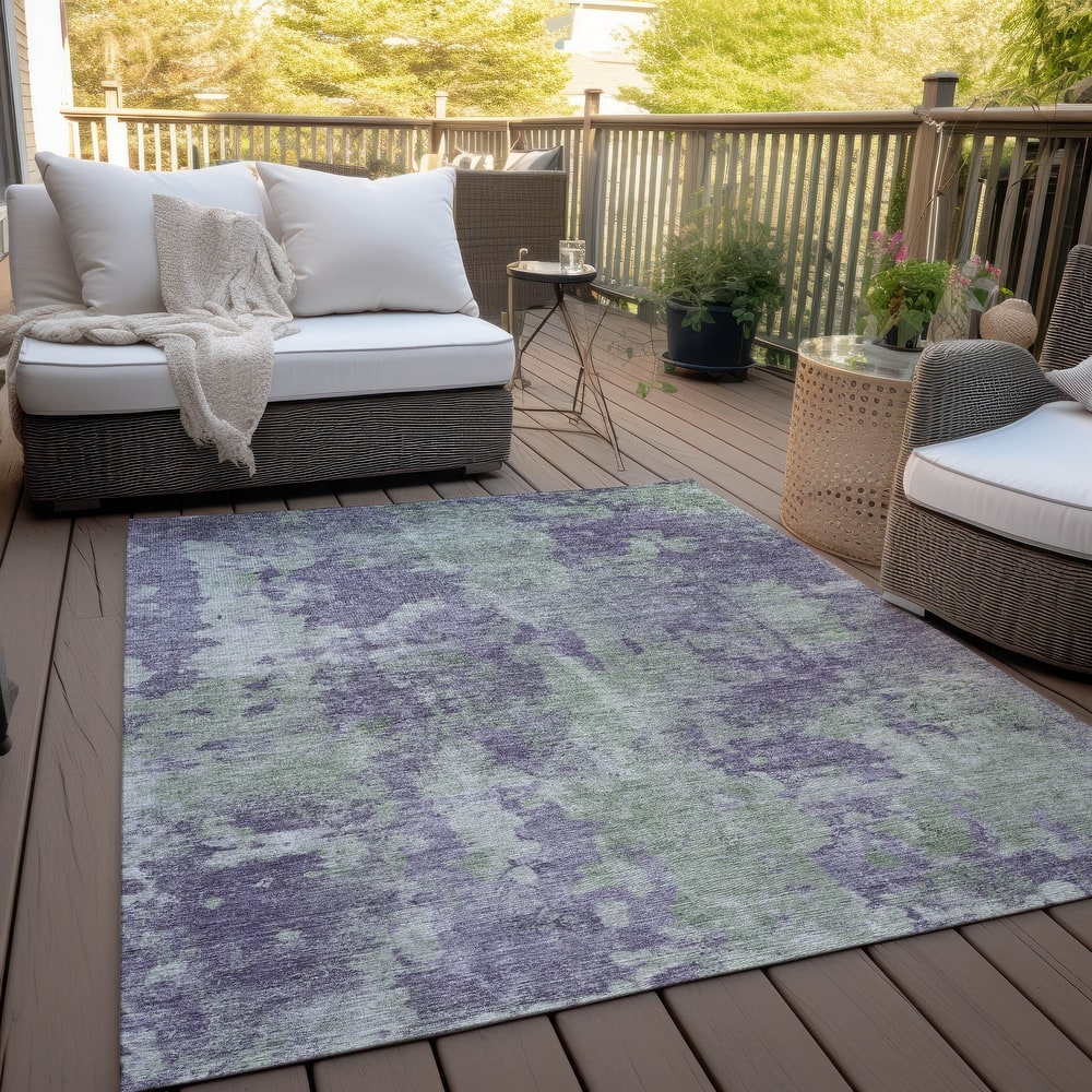 Machine Washable Indoor/ Outdoor Modern Ombre Chantille Rug