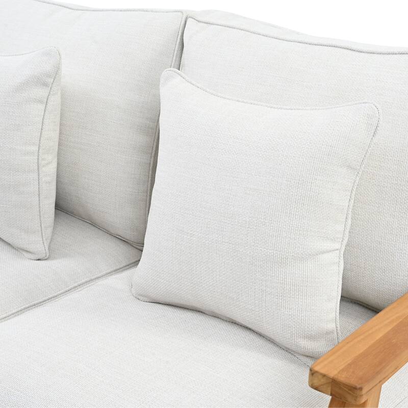 SAFAVIEH Couture Martinique Wood Patio Loveseat - 56"W x 35"D x 32"H