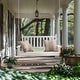 preview thumbnail 1 of 38, VEIKOUS 4 ft. Outdoor Wood Hanging Patio Porch Swing with Chains for 2 Person White