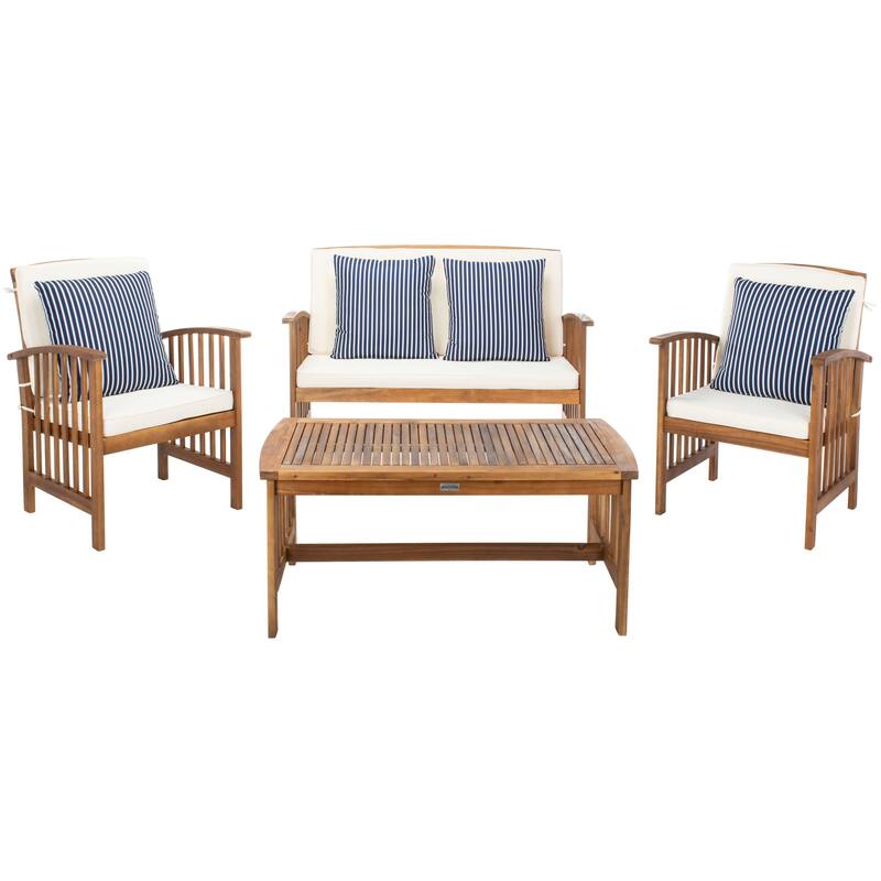 SAFAVIEH Outdoor Rocklin 4-piece Conversation Patio Set