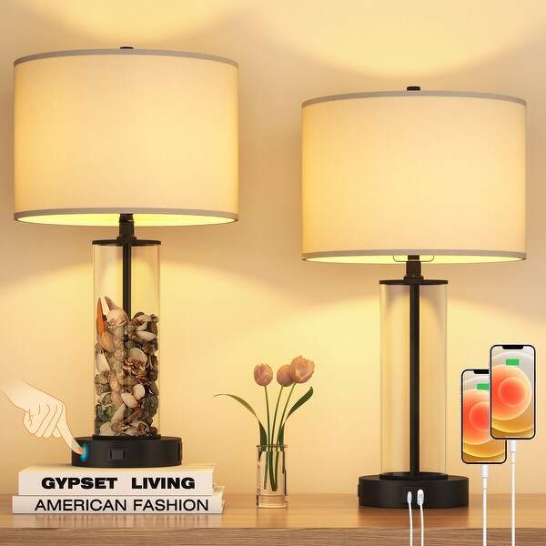 Fillable lamp with usb port outlet