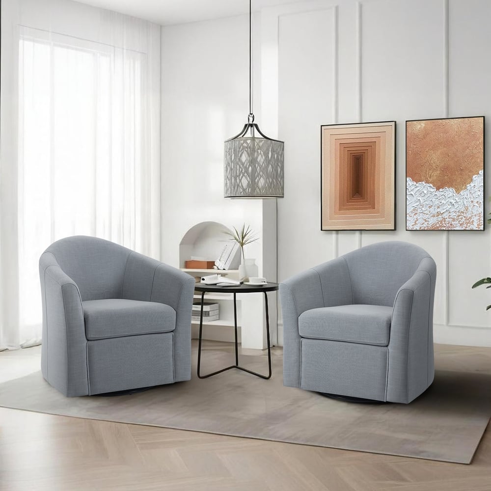 Anna 30"W Swivel Barrel Accent Chair Set of 2