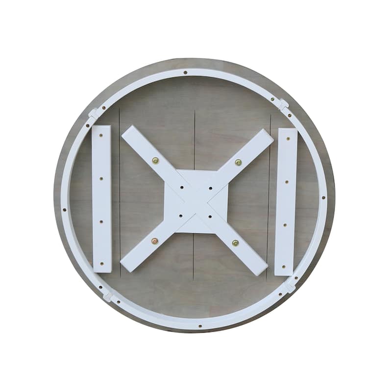 36" Round Top Pedestal Table - White/Heather Gray - N/A