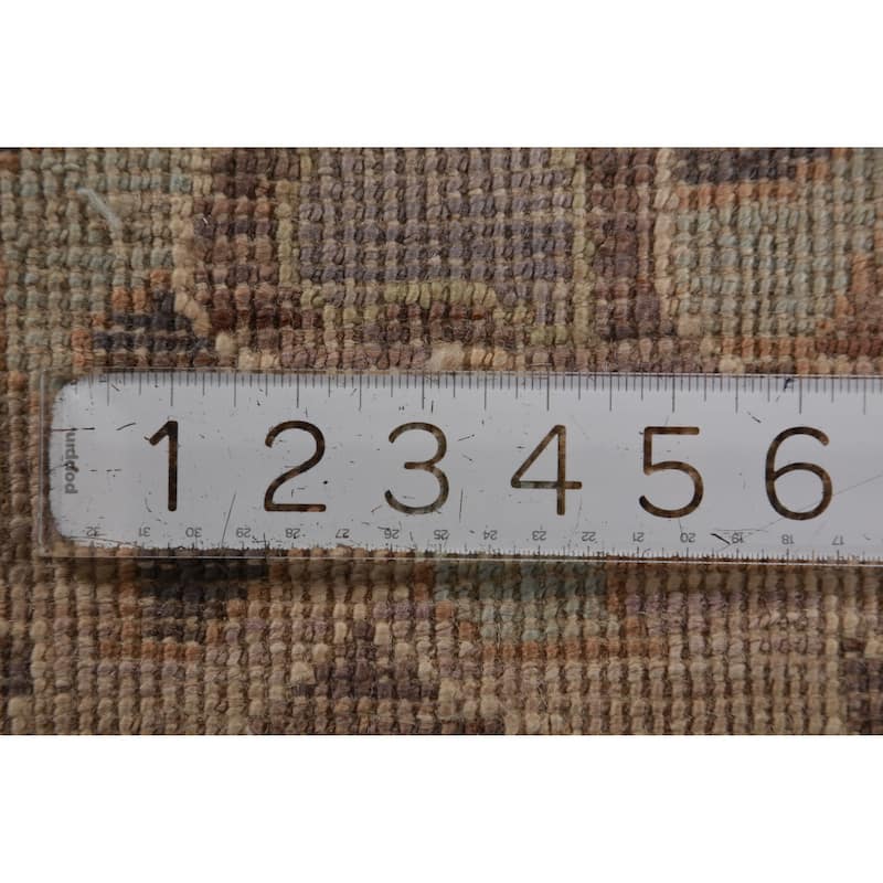 Hand Knotted Oriental 100% Wool Carpet Transitional All-Over Brown Oushak Area Rug - 10' 6'' X 8' 0''