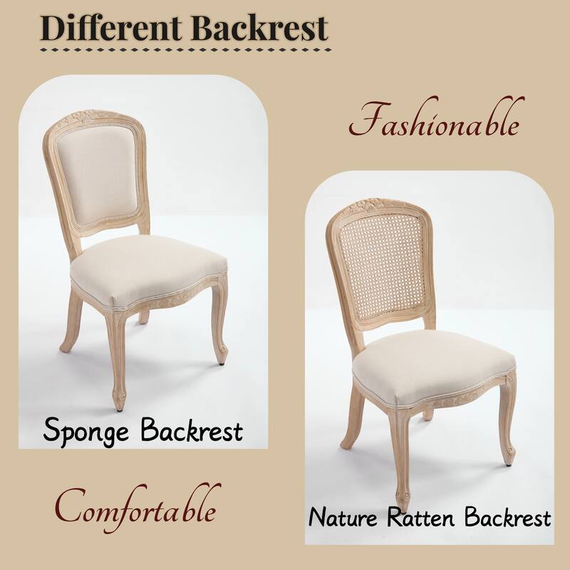 Rustic Dining Chair Side Chair Vanity Chair Kitchen Chair Office Chair Beige Reception Chair with Wood Legs