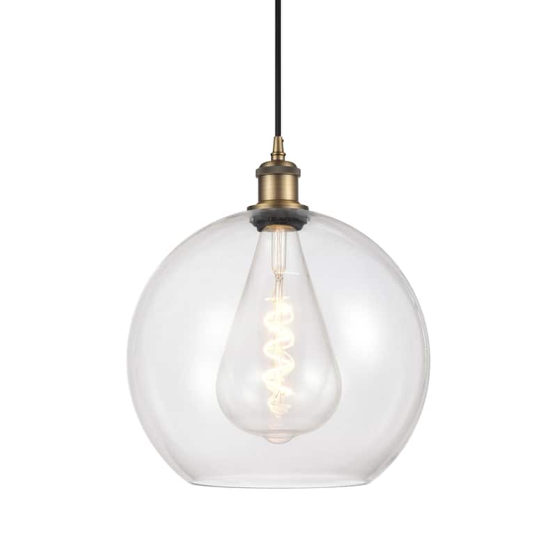 Innovations Lighting 516-1P-16-12 Athens Pendant Athens 12" Wide - Brushed Brass / Clear