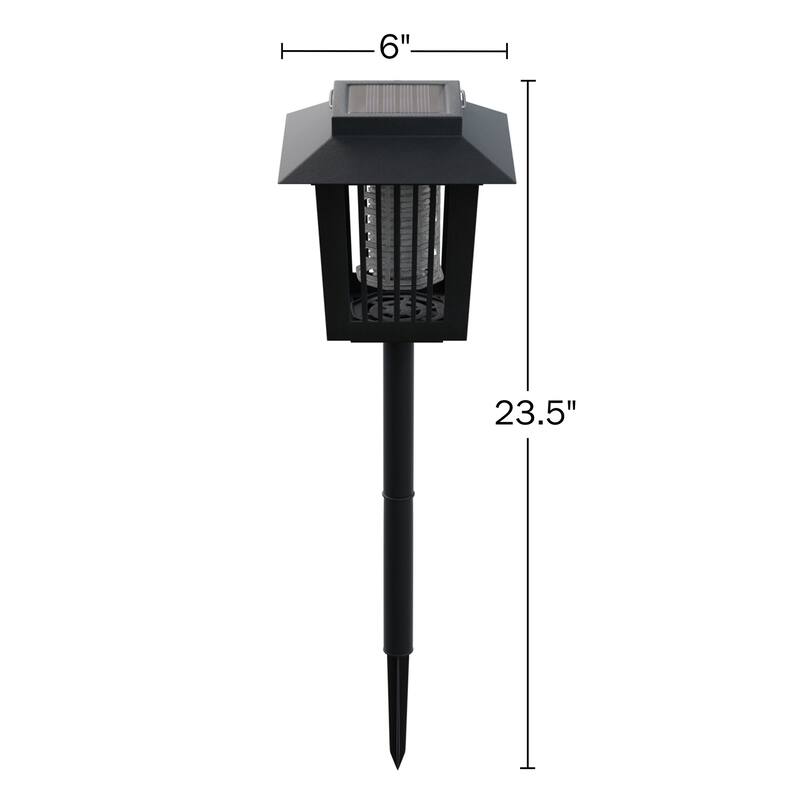 Pure Garden Black Solar Power UV Mosquito and Bug Zapper LED Light