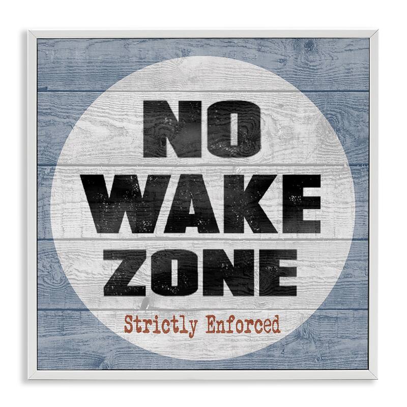 Stupell No Wake Zone Beach Plank Framed Giclee Texturized Art, 12 x 1.5 x 12, Made in USA