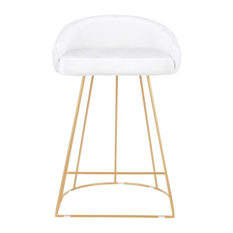 Silver Orchid Haid Velvet Upholstered Counter Stool (Set of 2)