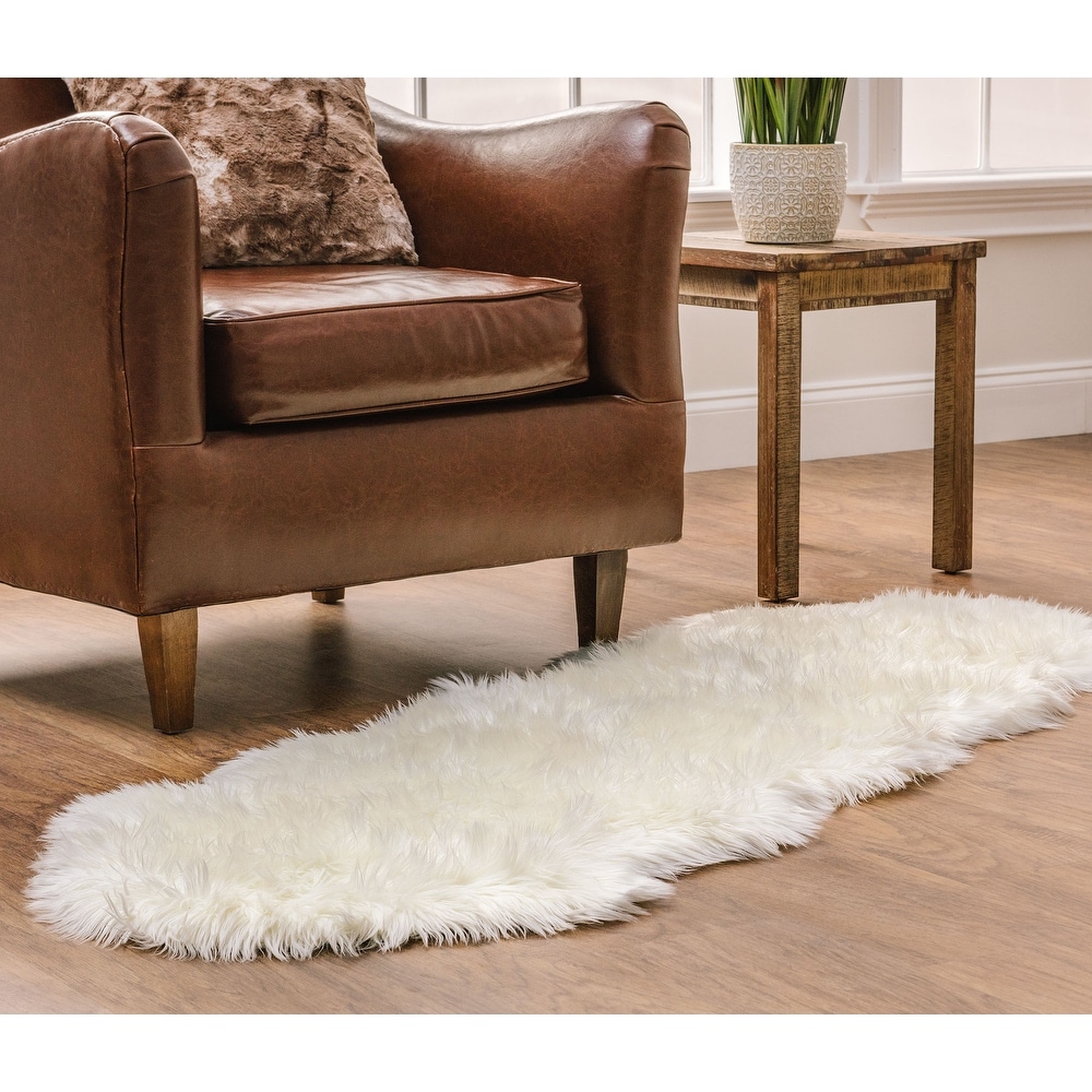 Area Rug, Rugs for Bedroom, 2x3 Ft Sheepskin Artificial Fur Rug, Plush Rug  for Cushion Chair Furry Rugs for Home Decor