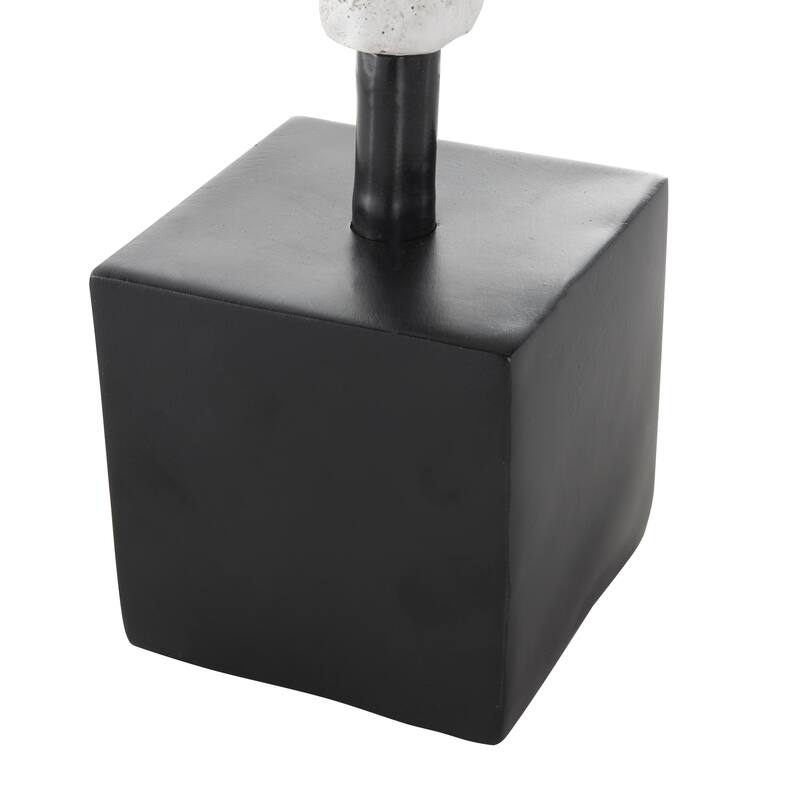 Polystone People Decorative Sculpture with Black Square Base - Cream - Roche River Decor