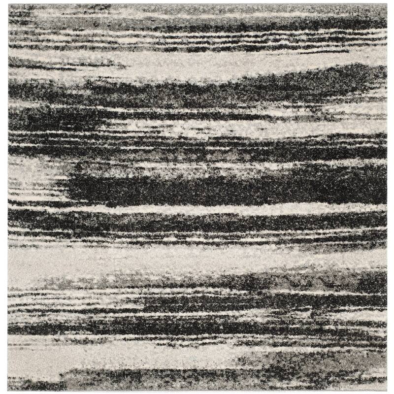 SAFAVIEH Retro Christiana Modern Abstract Distressed Rug - 4' Square - Dark Grey/Light Grey