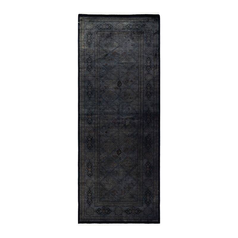 Fine Vibrance, One-of-a-Kind Hand-Knotted Runner Rug - Brown, 3' 1" x 7' 10" - 3' 1" x 7' 10"